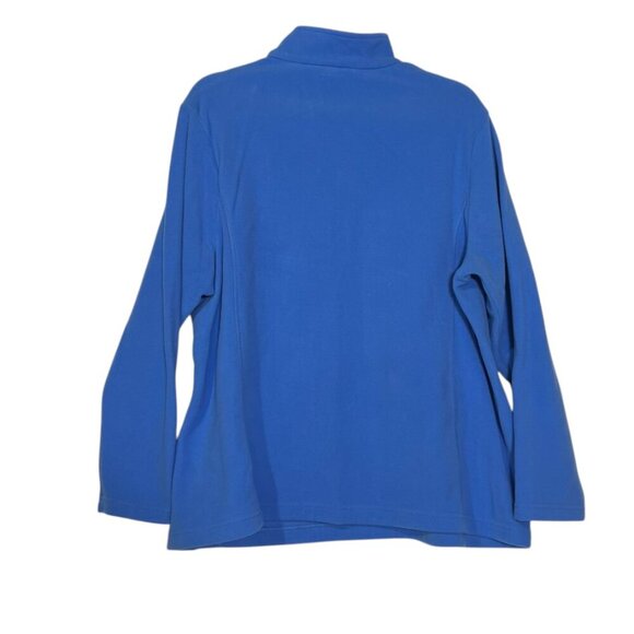 Land's End Pullover Fleece Quarter Zip Sweater Royal Blue Size 1X Oeko-Tex - Picture 2 of 9